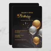 Invitation Ballons d'anniversaire réalistes (Devant / Derrière)