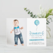 Invitation Ballons d'aquarelle mignonne photo gauche premier (Debout devant)