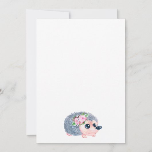 Invitation Ballons d'arc de hérisson animaux d'anniversaire f (Dos)