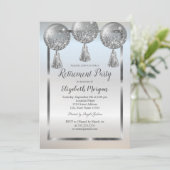 Invitation Ballons d'argent chic, Cadre, Retraite (Debout devant)