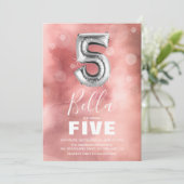 Invitation Ballons d'argent du cinquième anniversaire | Parti (Debout devant)