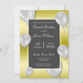 Invitation Ballons d'argent et Gold Unisex fête d'anniversair (Devant)