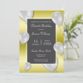 Invitation Ballons d'argent et Gold Unisex fête d'anniversair (Debout devant)