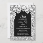 Invitation Ballons d'argent n'importe quel âge Surprise fête  (Devant)