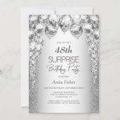 Invitation Ballons d'argent stylé N'importe quel âge Surprise (Devant)