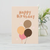 Invitation Ballons de Bohême Bonne lettre d'anniversaire (Debout devant)