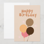 Invitation Ballons de Bohême Bonne lettre d'anniversaire (Devant / Derrière)