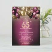Invitation Ballons de Bourgogne Parties scintillant 65e anniv (Debout devant)