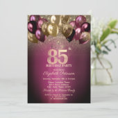 Invitation Ballons de Bourgogne Parties scintillant 85e anniv (Debout devant)