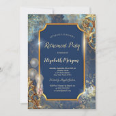 Invitation Ballons de Champagne Retro Gold Frame Retirement (Devant)