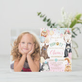 Invitation Ballons de chats pawty adorables mignons Photo Ann (Debout devant)