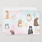 Invitation Ballons de chats pawty adorables mignons Photo Ann (Dos)