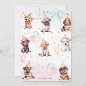 Invitation Ballons de Chiens de Pawty adorables mignons fête  (Dos)