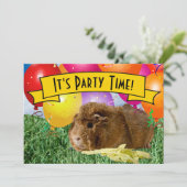 Invitation Ballons de cochons d'Inde pour la 2ème fête d'anni (Debout devant)