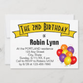 Invitation Ballons de cochons d'Inde pour la 2ème fête d'anni (Dos)