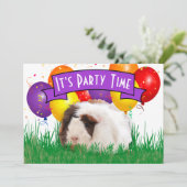 Invitation Ballons de cochons d'Inde pour l'anniversaire des (Debout devant)