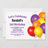 Invitation Ballons de cochons d'Inde pour l'anniversaire des (Dos)