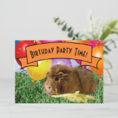 Invitation Ballons de cochons d'Inde pour l'anniversaire des (Debout devant)