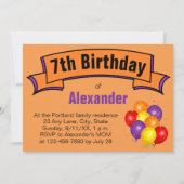 Invitation Ballons de cochons d'Inde pour l'anniversaire des (Dos)