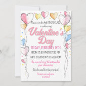 Invitation Ballons de coeur Saint Valentin (Devant)