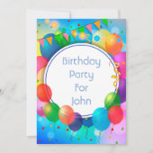 Invitation Ballons de fête colorés (Devant)