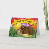 Invitation Ballons de fête d'anniversaire de la mignonne Guin (Devant)