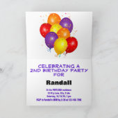 Invitation Ballons de fête d'anniversaire de la mignonne Guin (Intérieur)