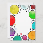 Invitation Ballons de fête d'anniversaire de style bande dess (Dos)