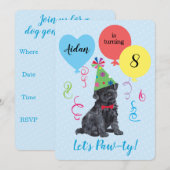 Invitation Ballons de fête d'anniversaire Kerry Blue Terrier (Devant / Derrière)