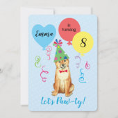 Invitation Ballons de fête d'anniversaire Shiba Inu (Devant)