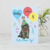 Invitation Ballons de fête d'anniversaire Terre-Neuve Invitat (Debout devant)