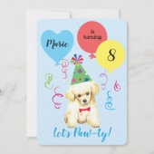 Invitation Ballons de fête d'anniversaire Toy Poodle (Devant)