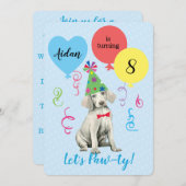 Invitation Ballons de fête d'anniversaire Weimaraner Invitati (Devant / Derrière)