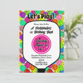 Invitation Ballons de Fête de Pickleball Confettis Magenta Ph (Debout devant)