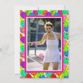 Invitation Ballons de Fête de Pickleball Confettis Magenta Ph (Dos)