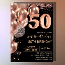 Ballons de fête Glam pour les 50 ans Black Rose Go