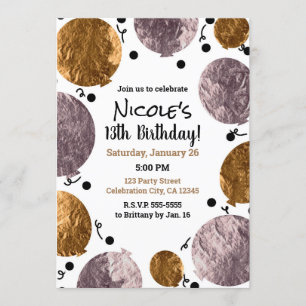 Invitation Ballons de fête Rose Gold Glam Metallic Rose
