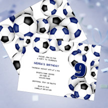 Ballons de football noir bleu anniversaire de enfa
