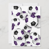 Invitation ballons de football noir violet garçons filles ann (Dos)