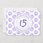 Invitation ballons de football violet fête d'anniversaire de  (Dos)