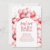 Invitation Ballons de fraises Berry Baby shower sucré (Devant)