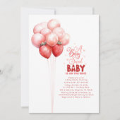 Invitation Ballons de fraises Berry Baby shower sucré (Devant)