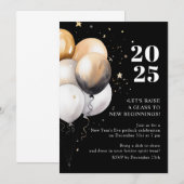 Invitation Ballons de la fête de la Saint-Sylvestre (Devant / Derrière)