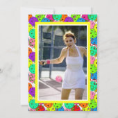 Invitation Ballons de la fête de Pickleball Confetti Photo ja (Dos)