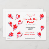 Invitation Ballons de la fête du Canada (Devant / Derrière)