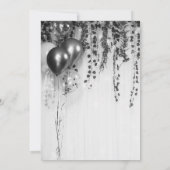 Invitation Ballons de la partie métallique argent ivoire doux (Dos)