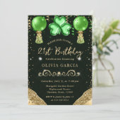 Invitation Ballons de la Saint-Patrick Glam 21e Anniversaire (Debout devant)