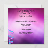 Invitation Ballons de Martini Blanc Rose Violet pour 21e Anni (Dos)
