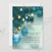 Invitation Ballons de Noël Bleu Entreprise Noël (Devant)