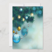 Invitation Ballons de Noël Bleu Entreprise Noël (Dos)